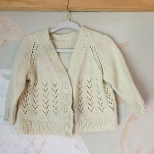 Handmade vintage 2T yellow cardigan